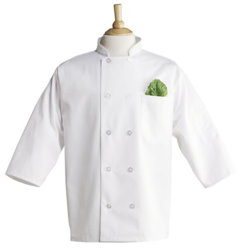 3/4-Sleeve Chef Coat - White 