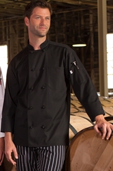 Chef Coat with Knotted Buttons - Black 