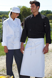 Classic Poplin Long Sleeve Chef Coat - Black 