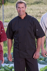 Short-Sleeve Chef Coat - Black/Colors 