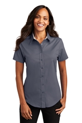 Ladies Short Sleeve Button Down 