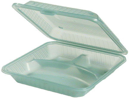 3-Compartment Eco Clamshell - Case of 12 